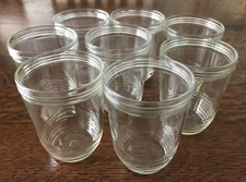 8 Vintage Kerr Jelly Jars 6 Ounce Rings at Base 102