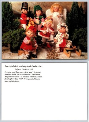 1993 Lee Middleton Christmas Angel Doll Collection Postcard Belpre Ohio