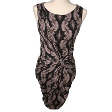 TART Womens Dress Small Sleeveless Black Gray Twist Front Casual Party EUC