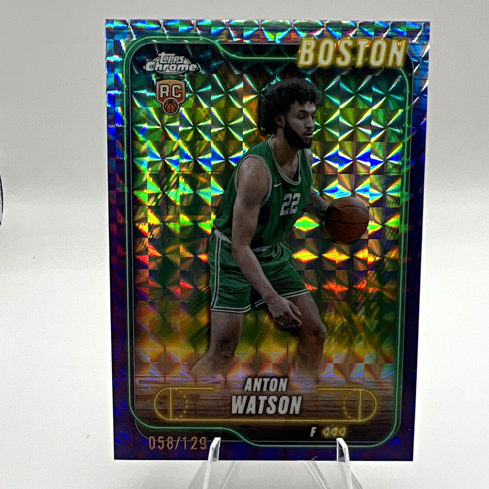 Topps Chrome Anton Watson RC Purple Geometric Refractor Celtics #/129
