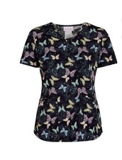 Scrubstar Scrub Top Women  s Size Medium Butterfly V-Neck Print New With Tags