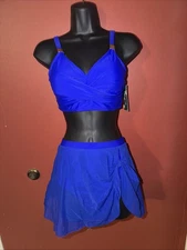 Blooming Jelly Womens High Waisted Bikini Set Tie Knot High Rise Two Piece Blue