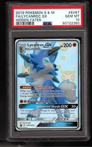 PSA 10 Lycanroc GX SV67/SV94 Hidden Fates: Shiny Vault Sun & Moon Pokemon 2019