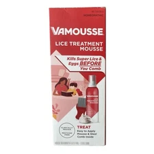Vamousse Lice Treatment MOUSSE with Steel Comb Easy Apply To Homeopathic 6 fl oz