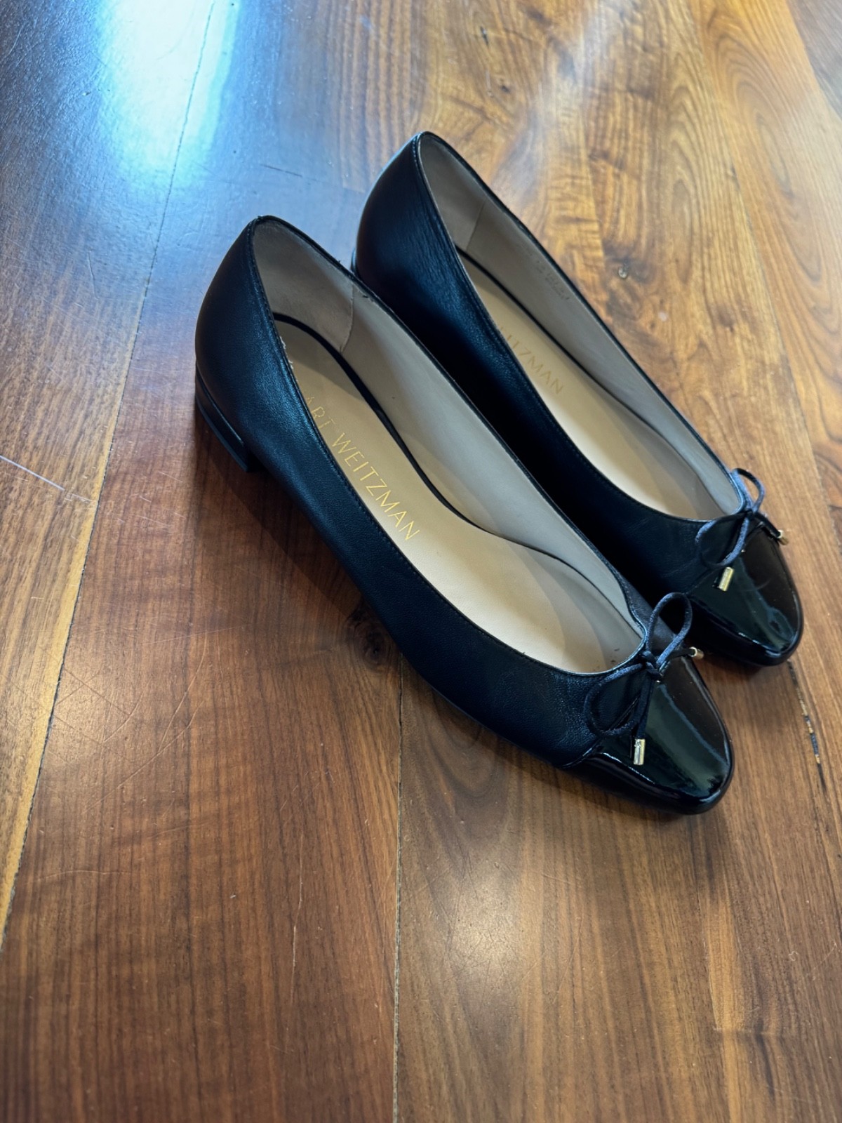 Stuart Weitzman Classic Black Cap Toe Ballet Flat… - image 4