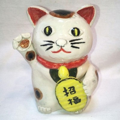 Maneki Neko Japanese Lucky cat cerahandmade