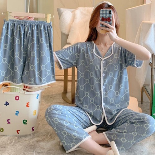 Stylish Womens Pajamas with Shorts and Long Pants for Comfortable Sleep - Picture 9 of 16