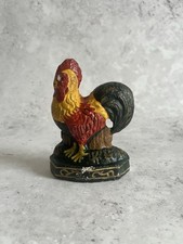 Vintage Cast Iron Cockerel Shape Door Stop Small Animal Door Stop Chicken