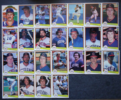 1982 Donruss Cleveland Indians Team Set of 25 Baseball Cards Missing Von Hayes