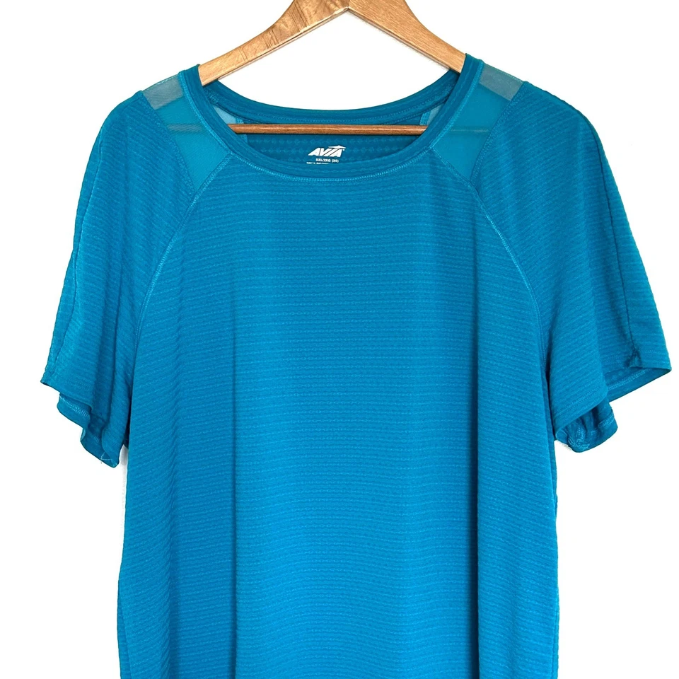 Camisa Avia Para Mujer XXL Azul Ropa Activa Atlética Manga Corta Ligera Top Foto 3 de 4
