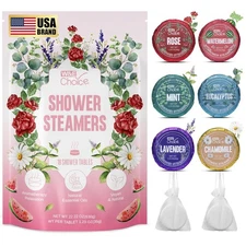 W&E Choice Shower Steamers Aromatherapy 18 Pcs- Bombs with Pink 