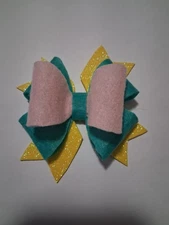 Girls, Classic Double Stacked Banquet  Hair Bow Clips Hair Accessories