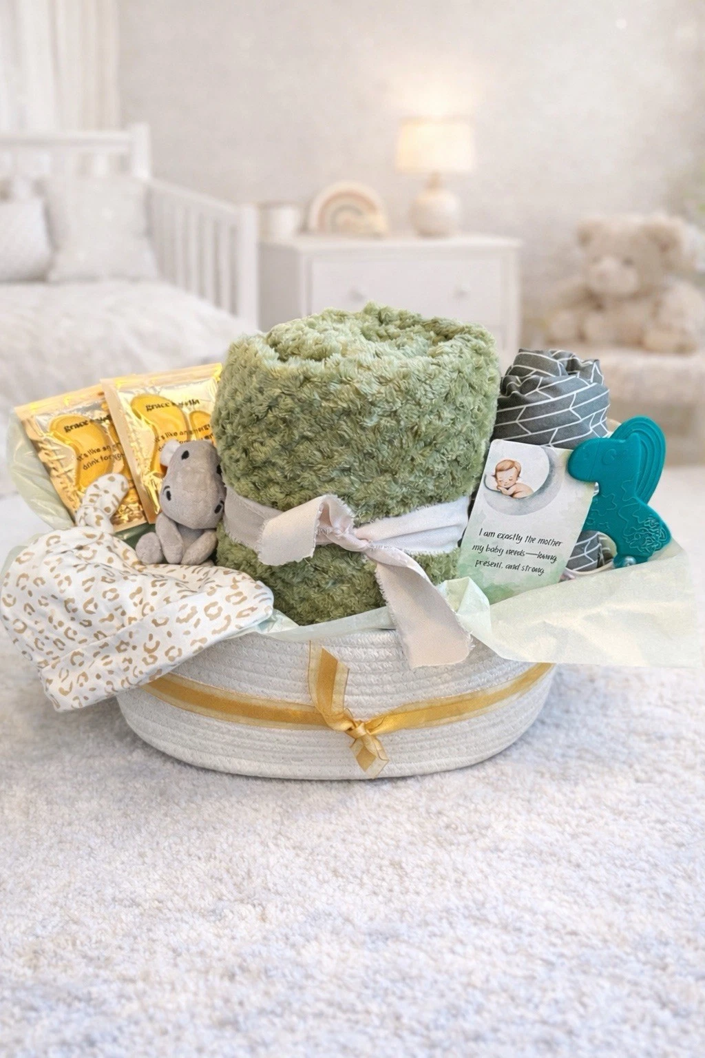 Luxury Newborn Baby Gift Basket Baby Shower Gift Set for New Parents