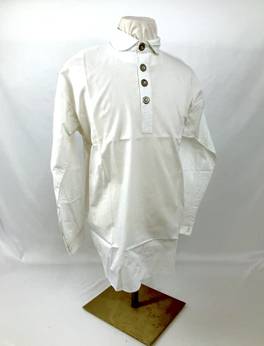 White Cotton Shirt - Four Metal Button Closure Size XXXL
