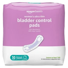 Amazon Basics Women's Incontinence Pads, Light Absorbency, 30 Count - FAST SHIP
