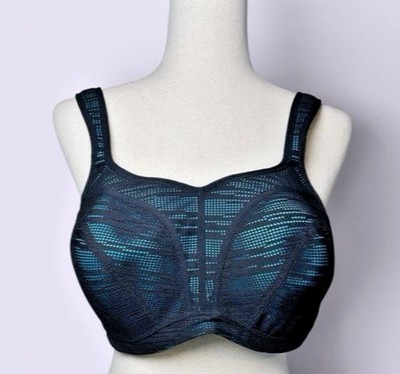 Panache Sport bra USA 40 DD tourquoise black mesh athleisure gorpcore workout