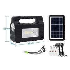Solar Lighting Power System   Bluetooth Speaker, FM Radio  Emergency Light Comb