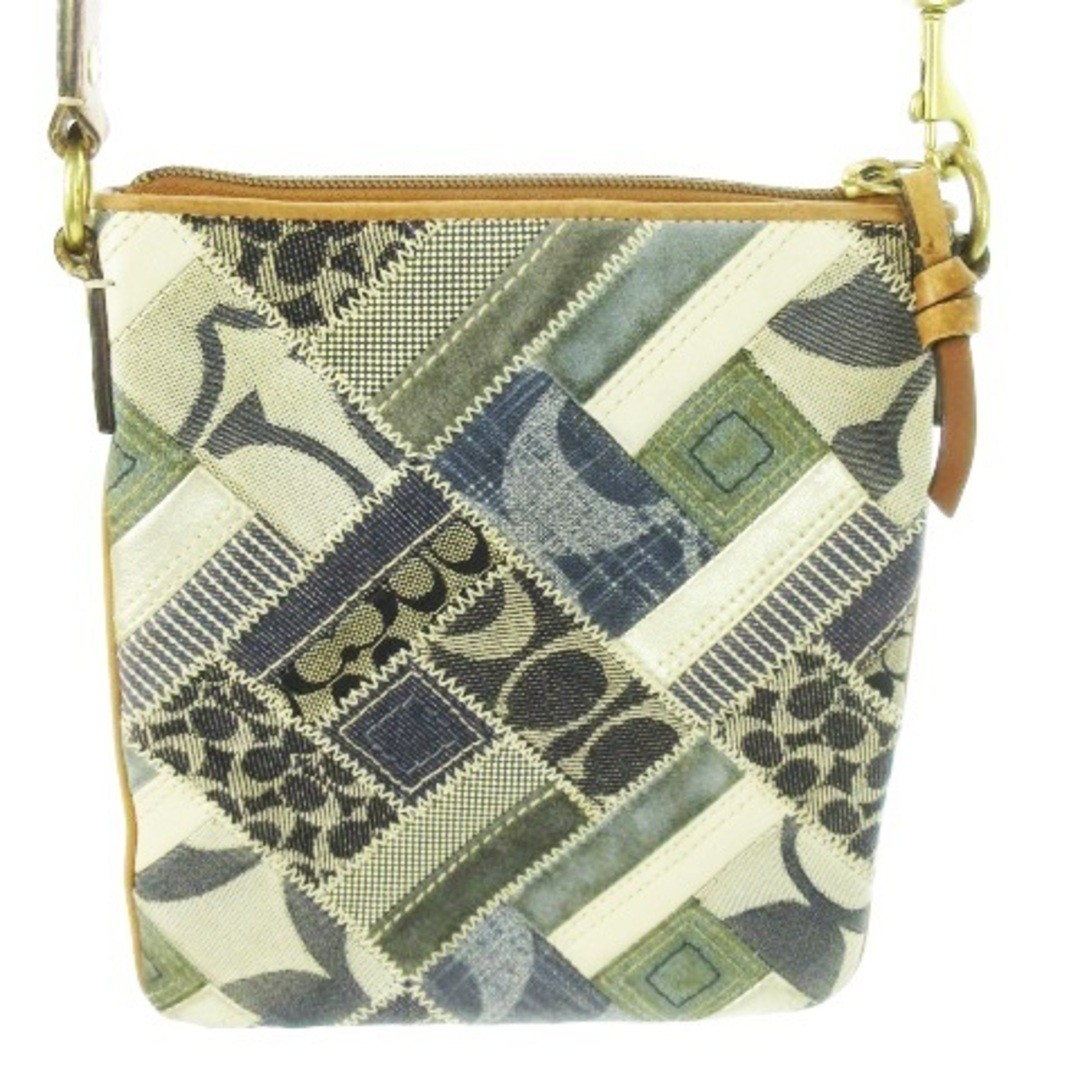 COACH Shoulder Bag Patchwork Canvas Signature All… - image 3