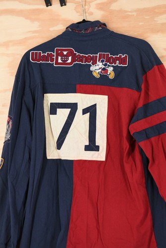 Walt Disney World 40th Anniversary L/S Rugby Polo Shirt Size Large Navy/Red - Picture 15 of 19