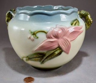 VINTAGE HULL POTTERY WOODLAND W 7 PLANTER VASE 5 1/2" JARDINIERE VERY NICE! NR