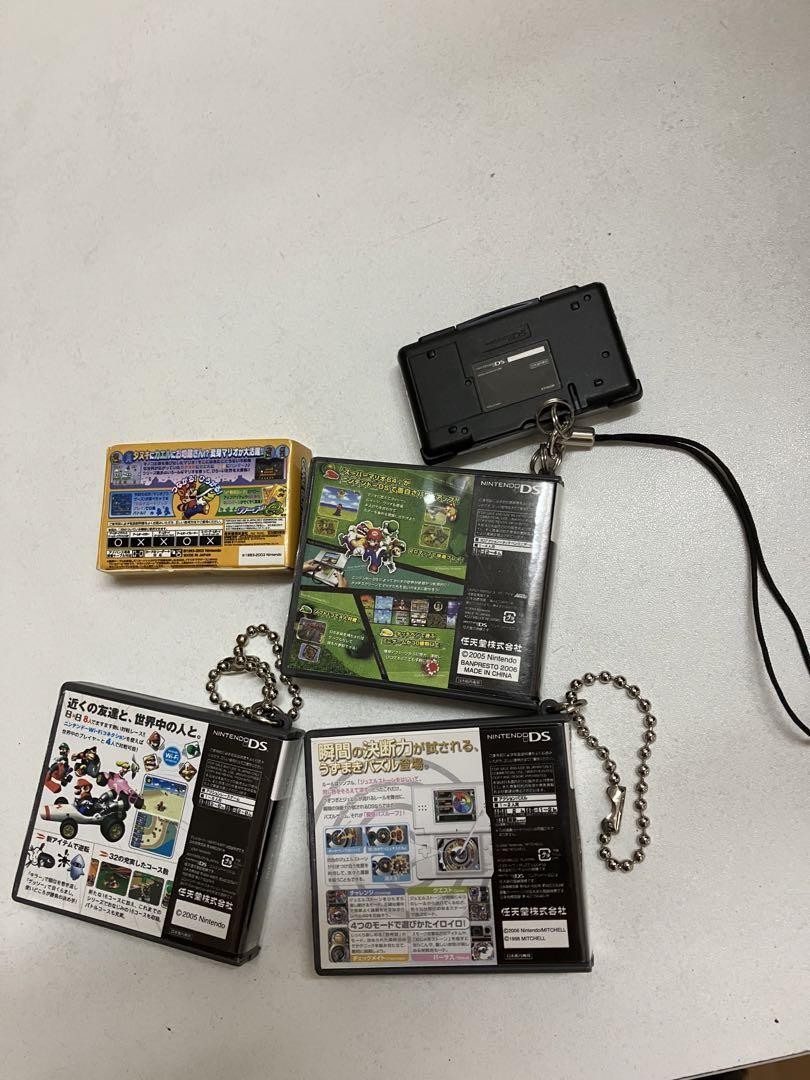 任天堂DS ミニチュア ストラップ マリオカート Nintendo DS Mini Figure Strap Set Mario Kart 64 GBA Puzzle