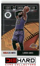 2019-20 Hoops Premium Stock #20 LeBron James Lights Camera Action Orange Lakers