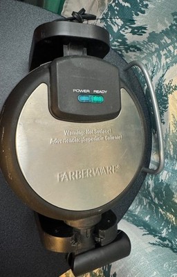 Farberware Single-Flip Waffle Maker, Black with Stainless Steel Decoration