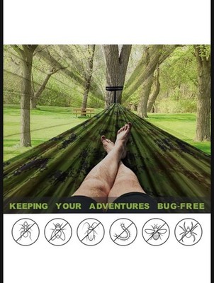 Outdoor Hammock Nylon Hanging Swing Camping Bed 2 Persons w/ Mosquito Net 600lbs