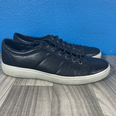 ECCO Men's Soft 7 Low Top Leather Sneakers Black Size US 11 EU 45 Casual Shoes