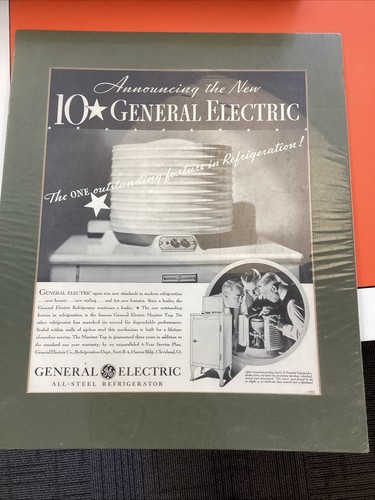 General Electric Refrigerator Ad, 1933 fortune magazine, Framed, Advertising, An - Picture 9 of 13
