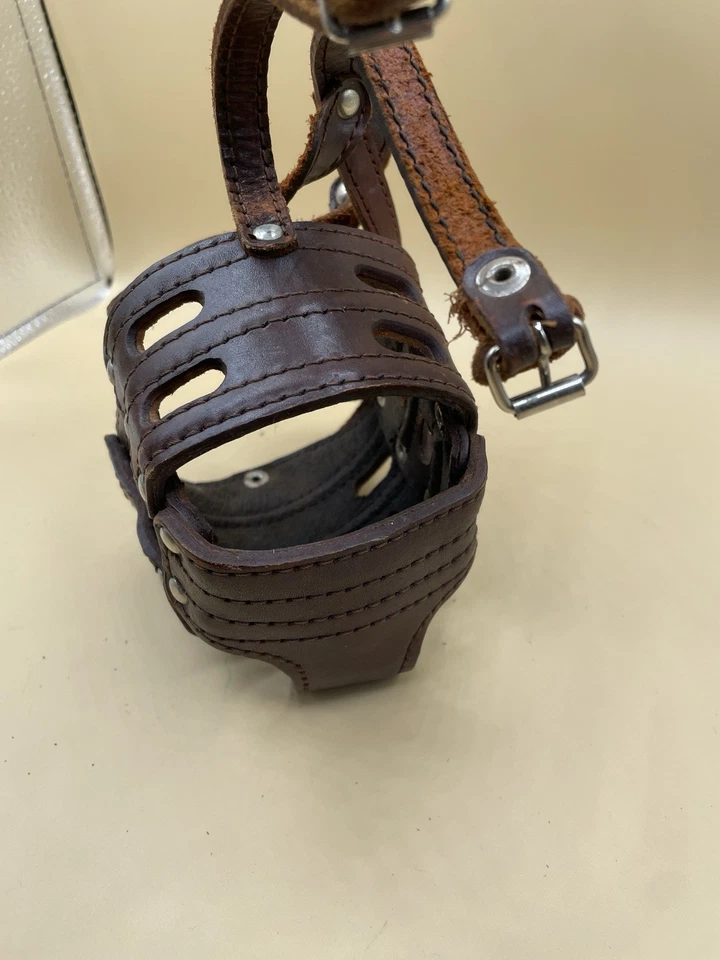 Leather Basket Muzzle For Dogs Am. Staff Large Dog - Image 3 of 4