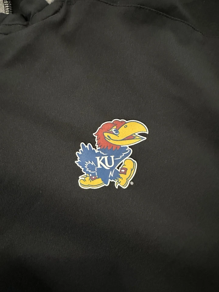 University of Kansas KU Jayhawks Black Baseball Pullover Shirt Size Large - Image 2 of 4