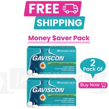 2 PACK GAVI-$CON Peppermint Flavour 48 Chewable Tablets