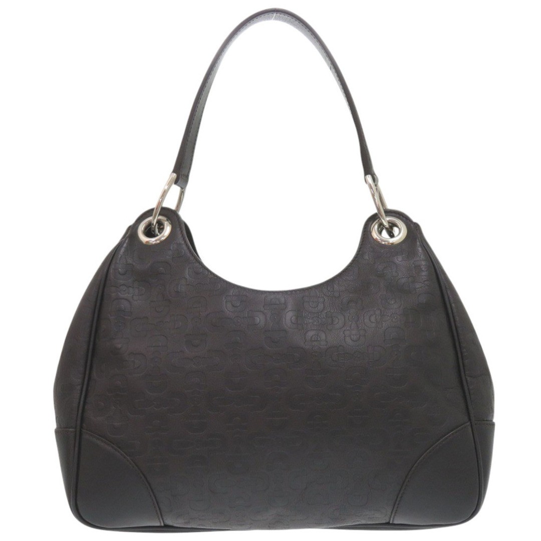 GUCCI Leather Black Shoulder Bag Women’s Used Silver Hardware 257265