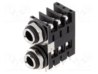 Steckverbinder: Jack 6,3mm 90°-Winkel Wege: 3 weiblich Buchse