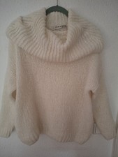 Damen Pullover Weiss Mit Grossem Kragen Neu H...