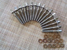 1980-90s VINTAGE LUDWIG ROCKER 16 RACK TOM-SNARE DRUM T-RODS+16 WASHERS L=2" USA