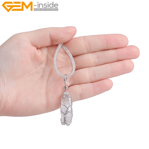 Natural Life Tree Chakra Rock Quartz Jewelry Pendant Necklace16'' Energy Healing - Picture 24 of 30