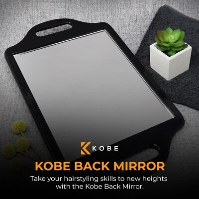 KOBE Handheld Mirror Hairdressing Salon & Barber Black 2-Handed Back Vanity Styling