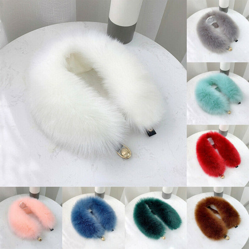 Women Ladies Fashion Faux Fur Winter Fluffy Collar Scarf Shawl Wrap Stole Scarf - Picture 1 of 39