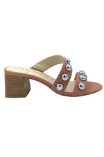 Sole Society Suede Studded Heeled Sandals Sasandra Spanish Tile