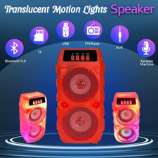 2500W PORTABLE BLUETOOTH RECHARGEABLE SPEAKER WITH TRANSLUCENT MOTION LIGHTS TWS
