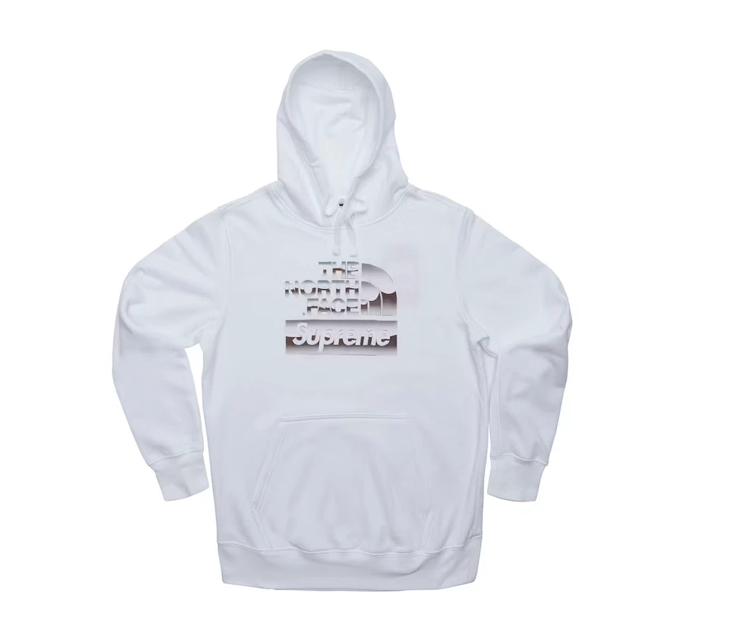 Sweat shirt à capuche logo métallique Supreme SS18 The North Face en blanc taille moyenne