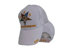 OES Order of the Eastern Star Mason White Embroidered Cap CAP964 Hat
