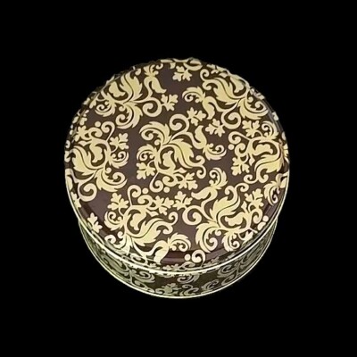 Vintage Victorian ~ 6.5'' Diameter ~ GOLD PAISLEY ~ Cake ~ Cookie ~ Candy Tin