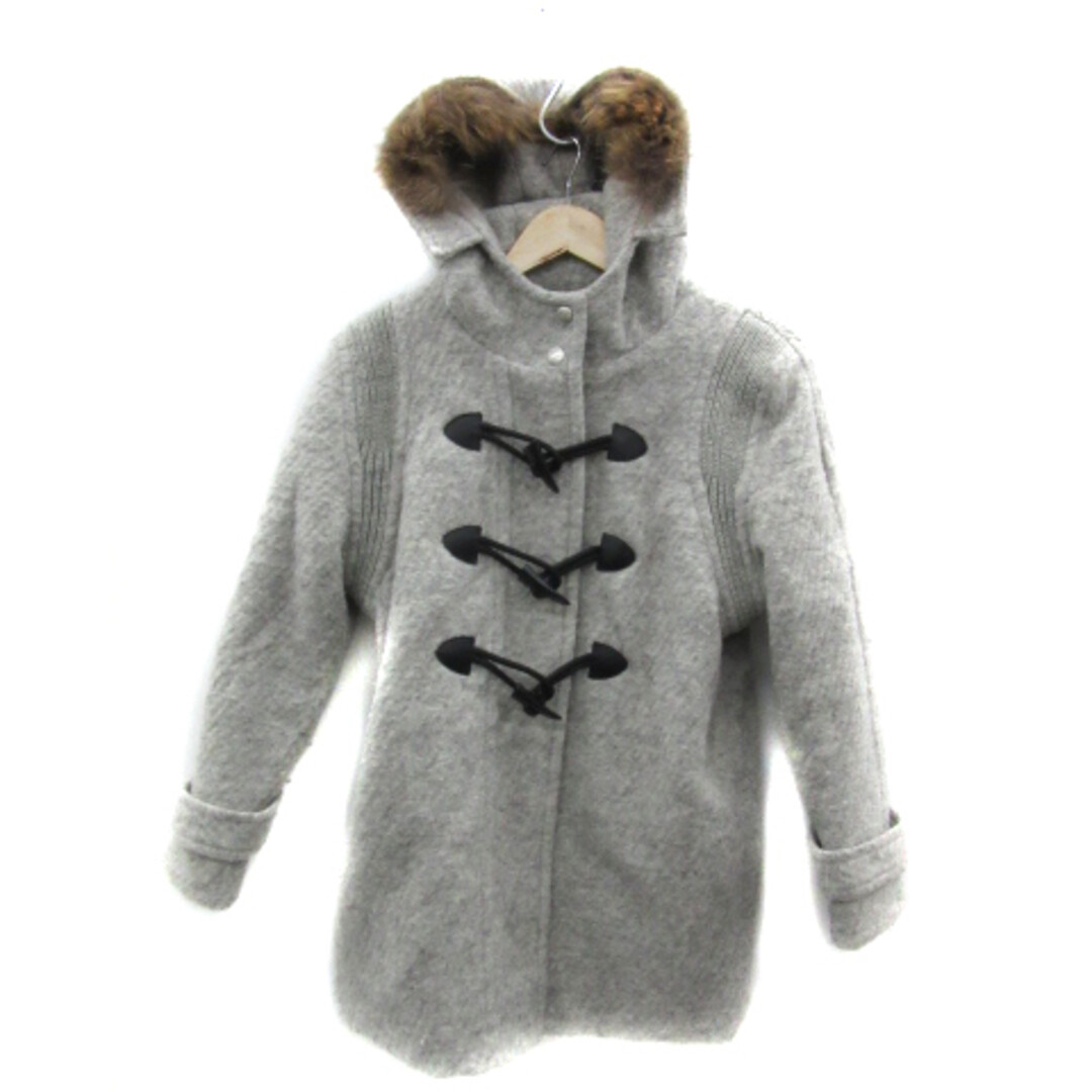 Moussy Duffle Coat Mid-length Fur Hooded Back Bore Zip Up Wool