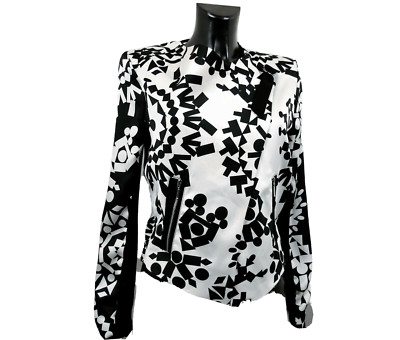 River Island Woman Jacket/Shirt Monochrome Black/White Bikers Style Nwt (uk10