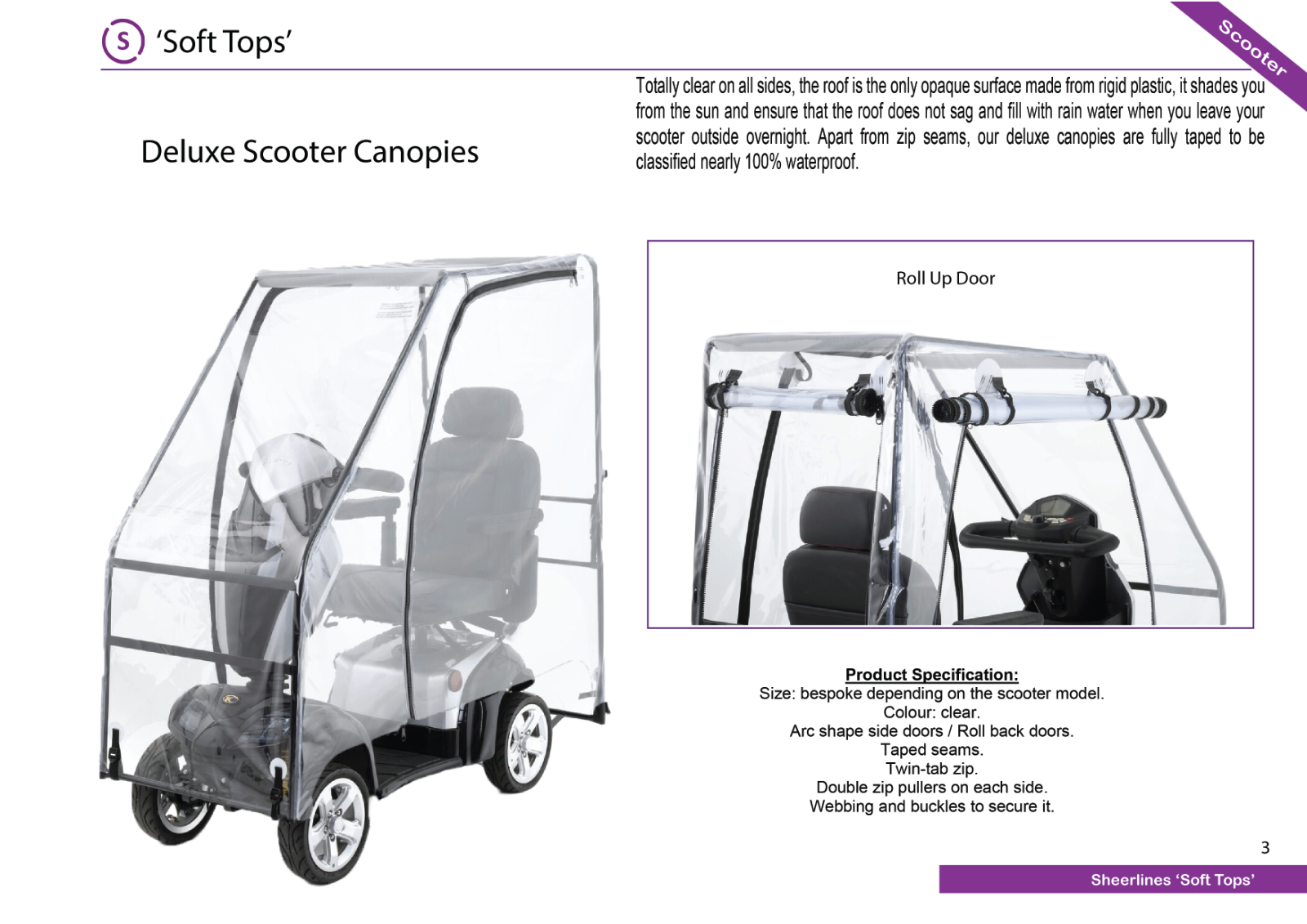 Clear deluxe Sheerlines Mobility Scooter Canopy Custom Made eBay