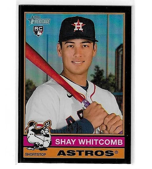 2025 Topps Heritage SHAY WHITCOMB Black Refractor Chrome rookie /76 RC #'d