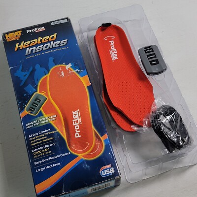 ThermaCell Proflex USB Rechargeable Heated Insole Sz S NIB Remote Up To 5 Hours